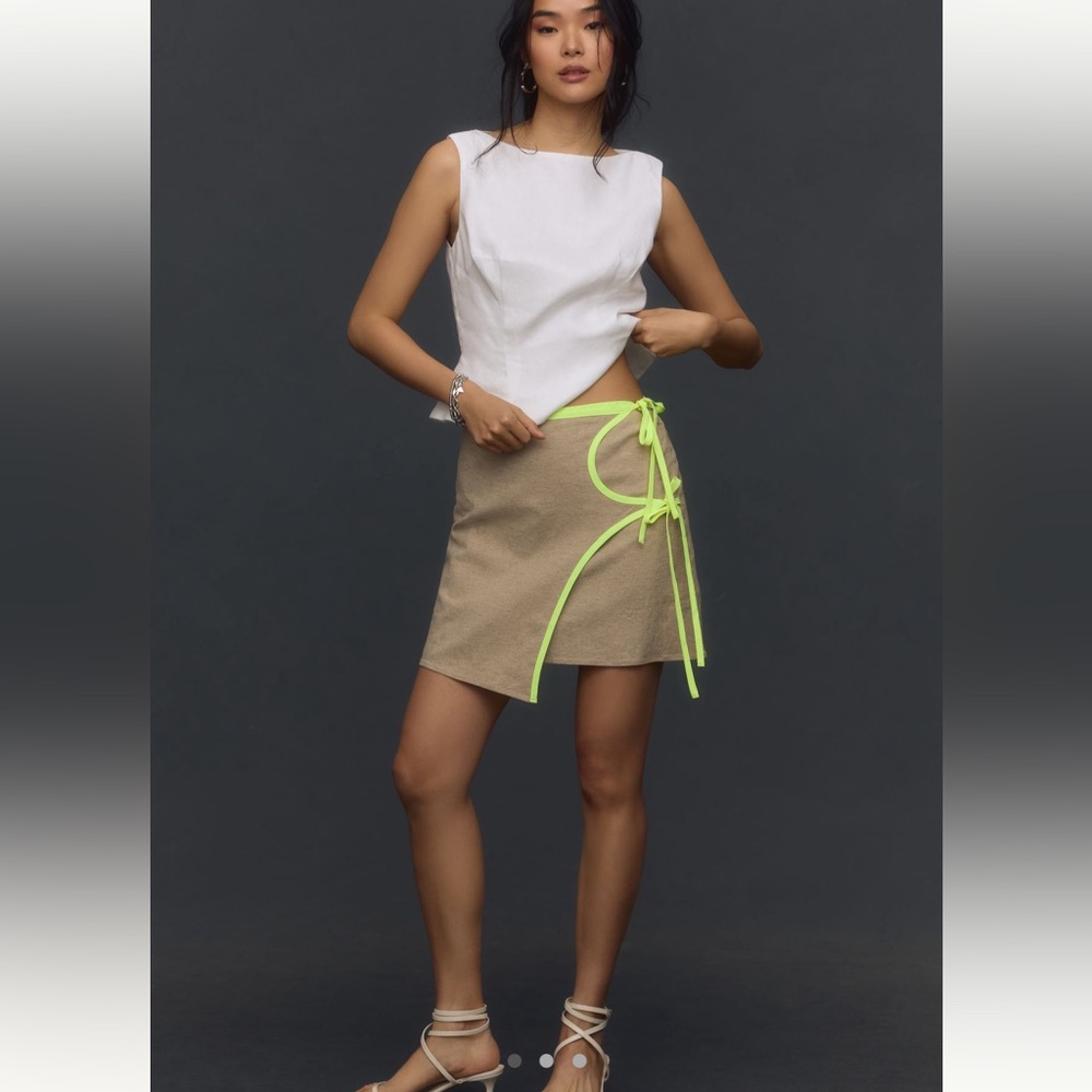Anthropologie/Mauve - Side-Tie Structured Skirt, Medium